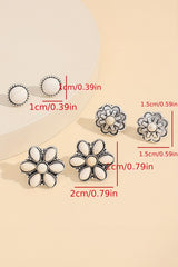 3 Pairs Western Turquoise Stud Earrings