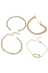 Rhinestone Decor Twist Adjustable Chain Bracelets