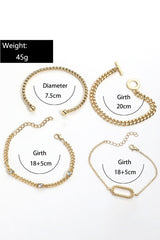 Rhinestone Decor Twist Adjustable Chain Bracelets