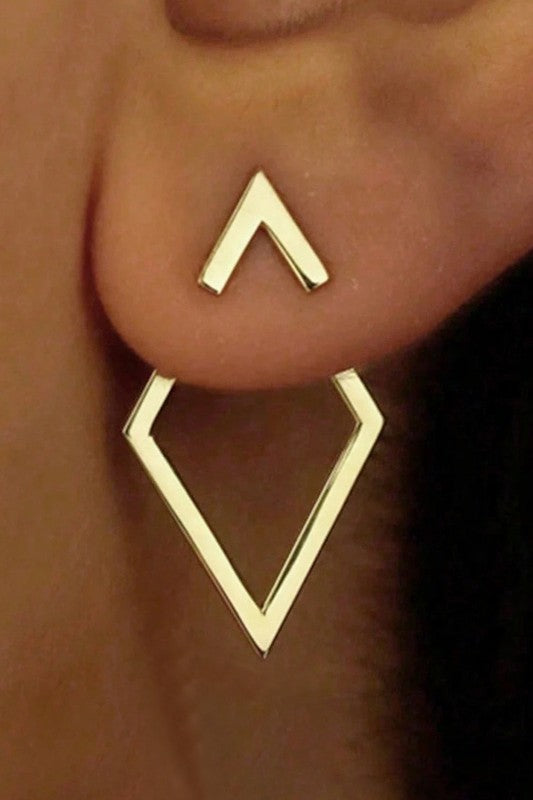 Rhombus Shape Plated Alloy Stud Earrings