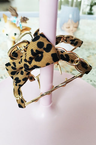 Leopard Bow Claw Clip