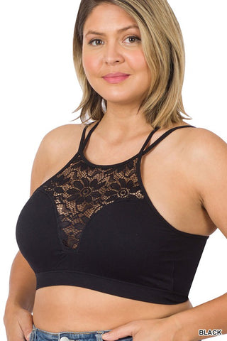 Lace Bralette with Pads - PLUS