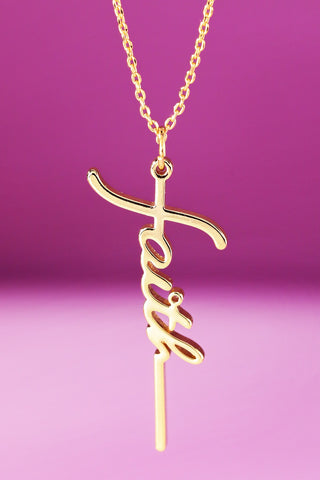 Faith Letter Pendant Necklace