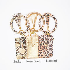Key Ring Bangle Credit Card Zipper Wallet