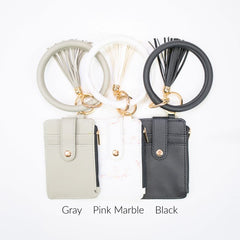 Key Ring Bangle Credit Card Zipper Wallet