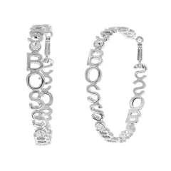Large 3 Inch BOSS Designer Look Hoop Earrings