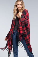 Plaid Hooded Ruana