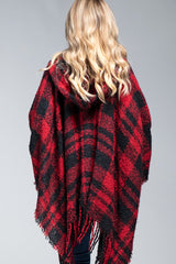 Plaid Hooded Ruana