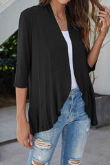Lightweight Open Front Cardigan