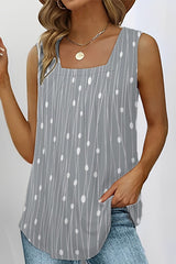 Dot Sleeveless Square Collar Top