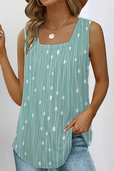Dot Sleeveless Square Collar Top