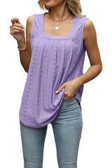 Solid Sleeveless Square Neck Top
