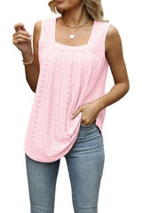 Solid Sleeveless Square Neck Top