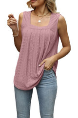 Solid Sleeveless Square Neck Top