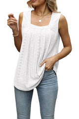 Solid Sleeveless Square Neck Top