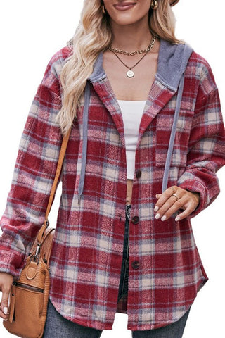 Plaid Hooded Shacket