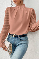 Wavy Chiffon Long Sleeves Blouse