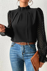 Wavy Chiffon Long Sleeves Blouse