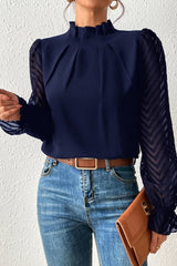 Wavy Chiffon Long Sleeves Blouse