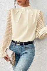 Wavy Chiffon Long Sleeves Blouse