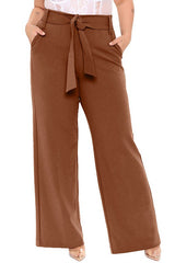 Loose Casual Belt Wide Leg Pants