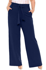 Loose Casual Belt Wide Leg Pants