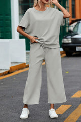 Short Sleeve Shirt and Drawstring Pants Set