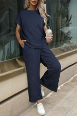Short Sleeve Shirt and Drawstring Pants Set