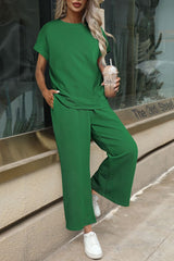 Short Sleeve Shirt and Drawstring Pants Set