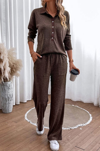 Henley Top and Pants Lounge Set