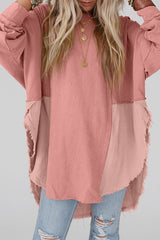 OVERSIZED Raw Hem Splice Top