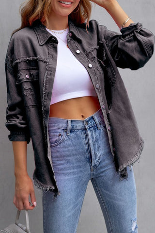 Rugged And Torn Denim  Jacket - OVERSIZED