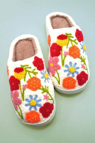 Mixed Floral Slippers