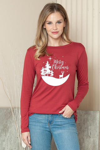 Red Merry Christmas Top
