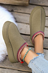 Suede Contrast Plush Lined Flats