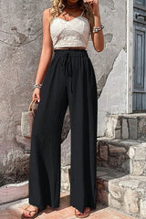 Summer Versatile Krinkle Wide Leg Pants