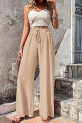 Summer Versatile Krinkle Wide Leg Pants