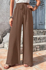 Summer Versatile Krinkle Wide Leg Pants