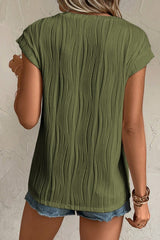 Wavy Texture Cap Sleeve