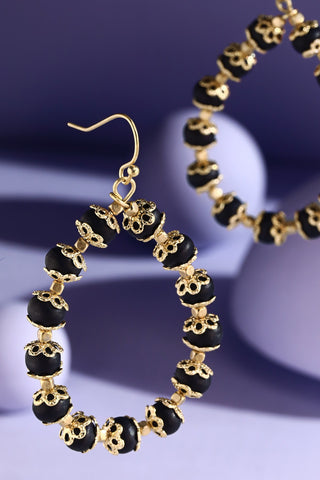 Black Wood Bead Earrings