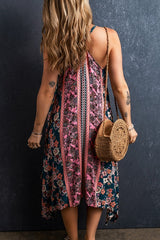 Pink Bohemian Floral Patchwork Sundress