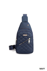 Quilted Multi-pocket Crossbody Sling Bag