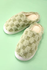 Plush Checker Comfy Cozy Slippers