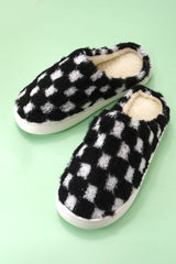 Plush Checker Comfy Cozy Slippers