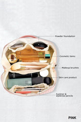 Woven Vegan Leather Cosmetic Makeup Travel Bag
