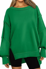 Quilted Patchwork Exposed Seam Sweatshirt