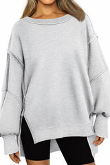 Quilted Patchwork Exposed Seam Sweatshirt