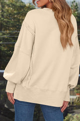 Quilted Patchwork Exposed Seam Sweatshirt