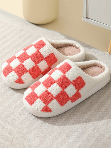 Checkered Cotton Slippers