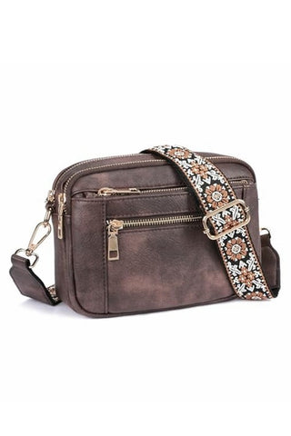 Quilted Faux Leather Crossbody Bag